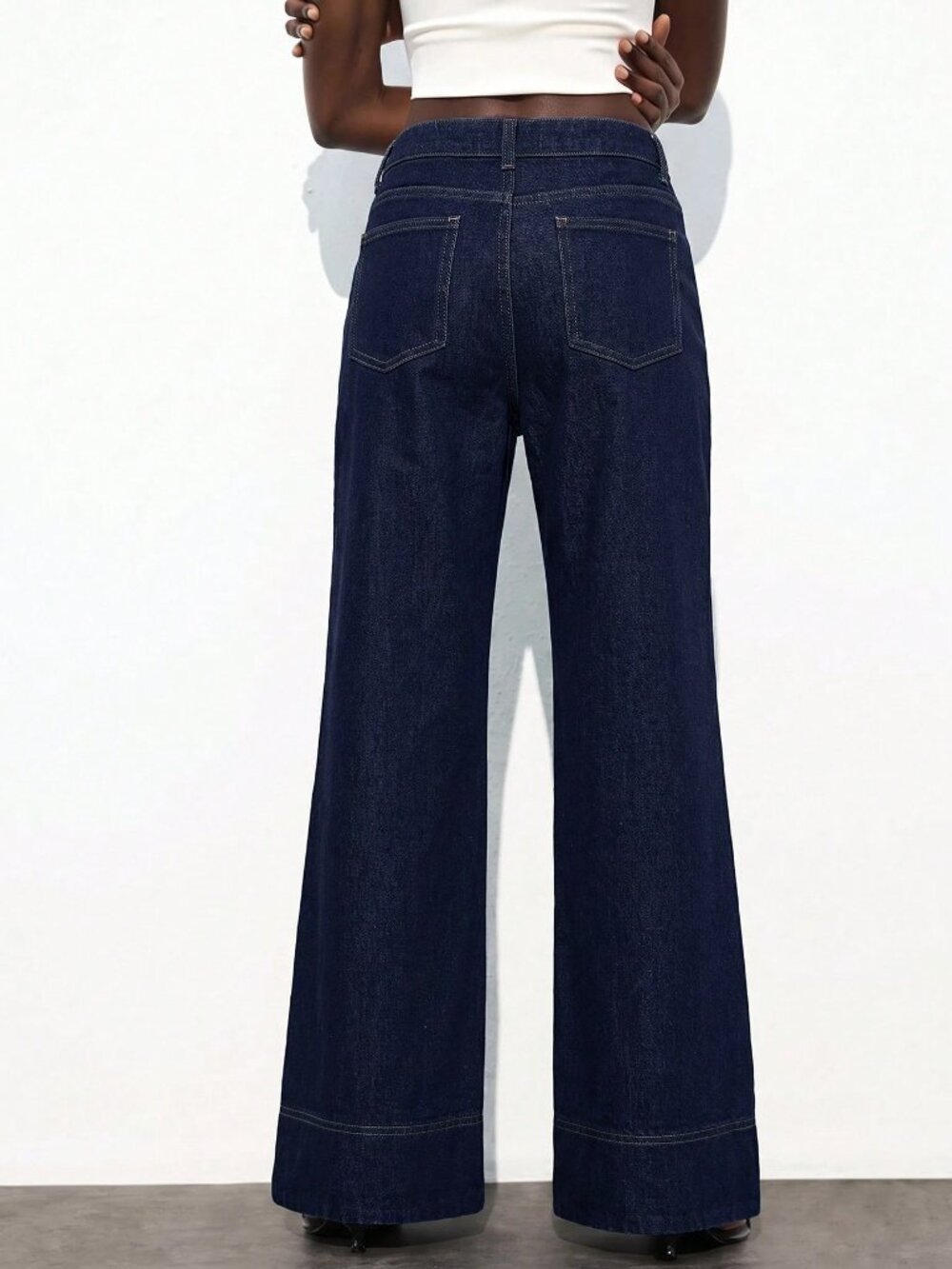 Blue Casual Women's Straight Leg Loose Denim Jeans - Picture 2 of 5